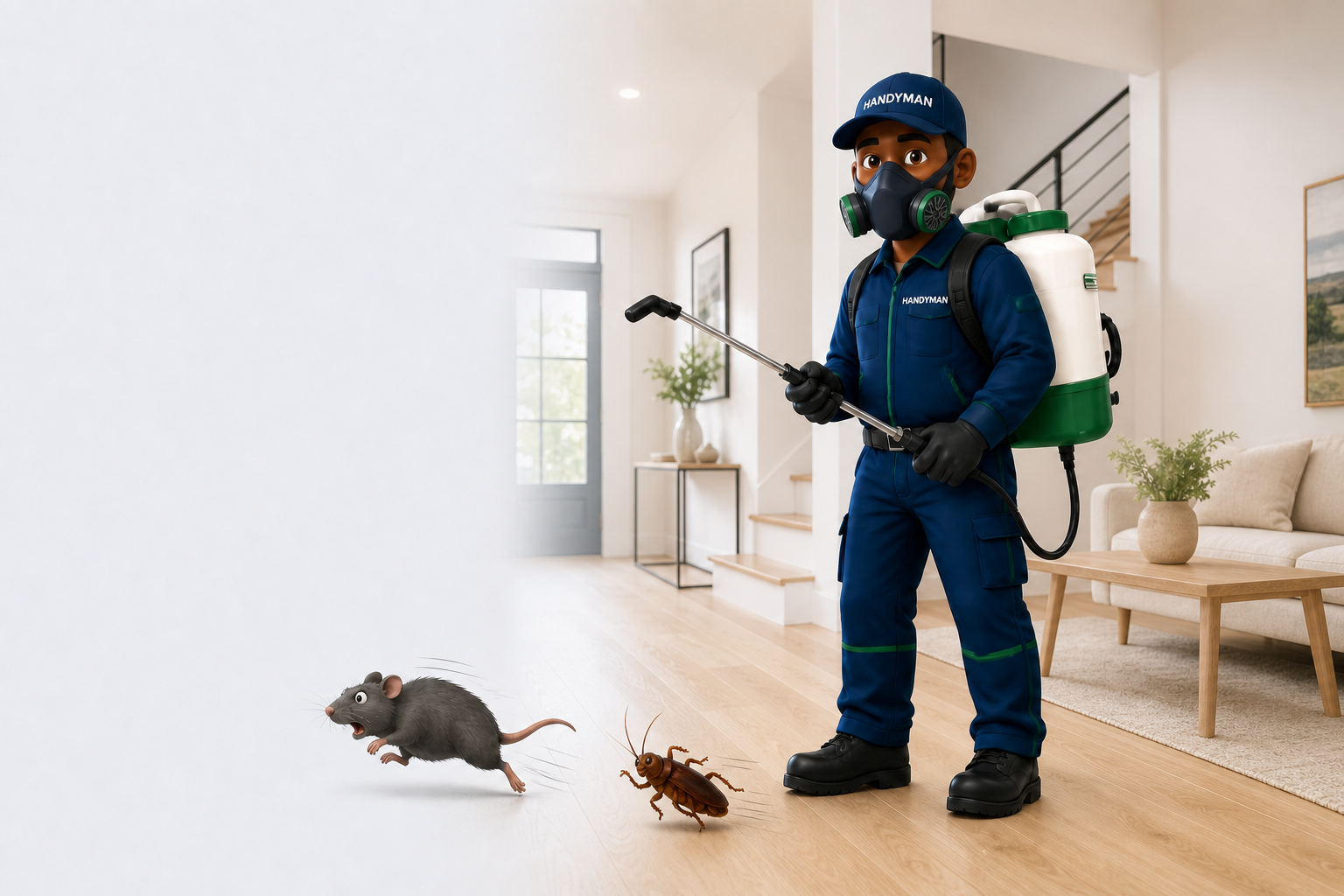 Technicien Handyman protégé intervenant dans une maison